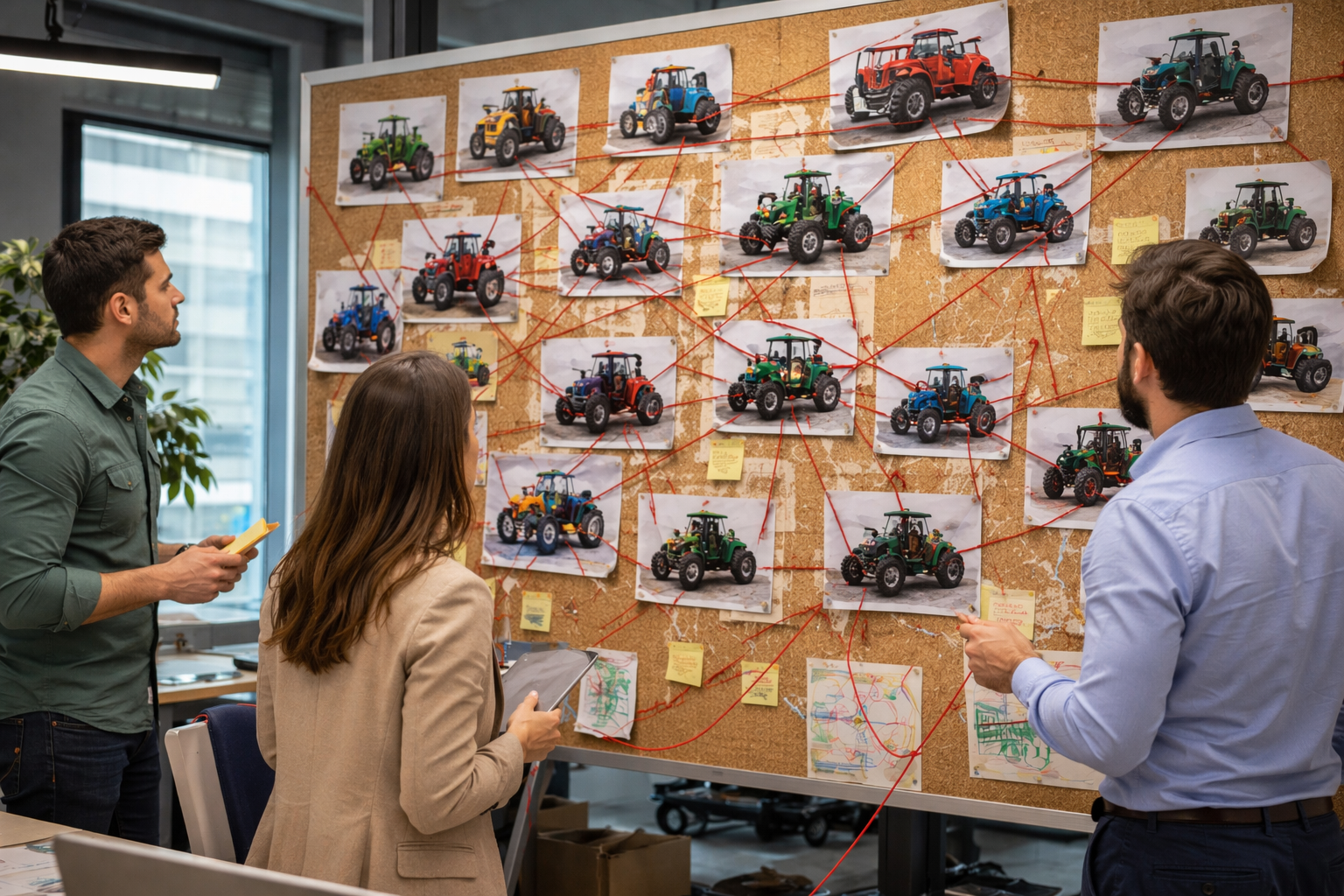 Team mapping product hierarchy on a board